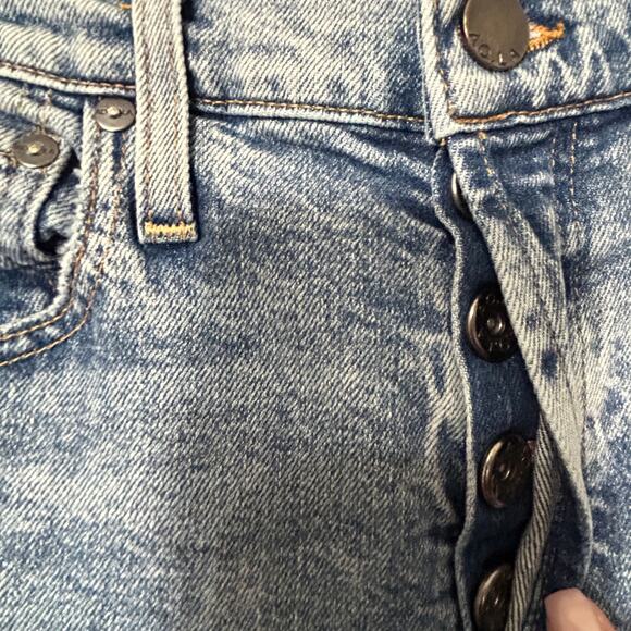 AO.LA  Alice + Olivia Whimsical Grommet Jean Sz 28 Indie High Rise MSRP $495.00 - Picture 6 of 11